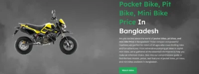 Pocket Bike, Pit Bike, Mini Bike Price in Bangladesh