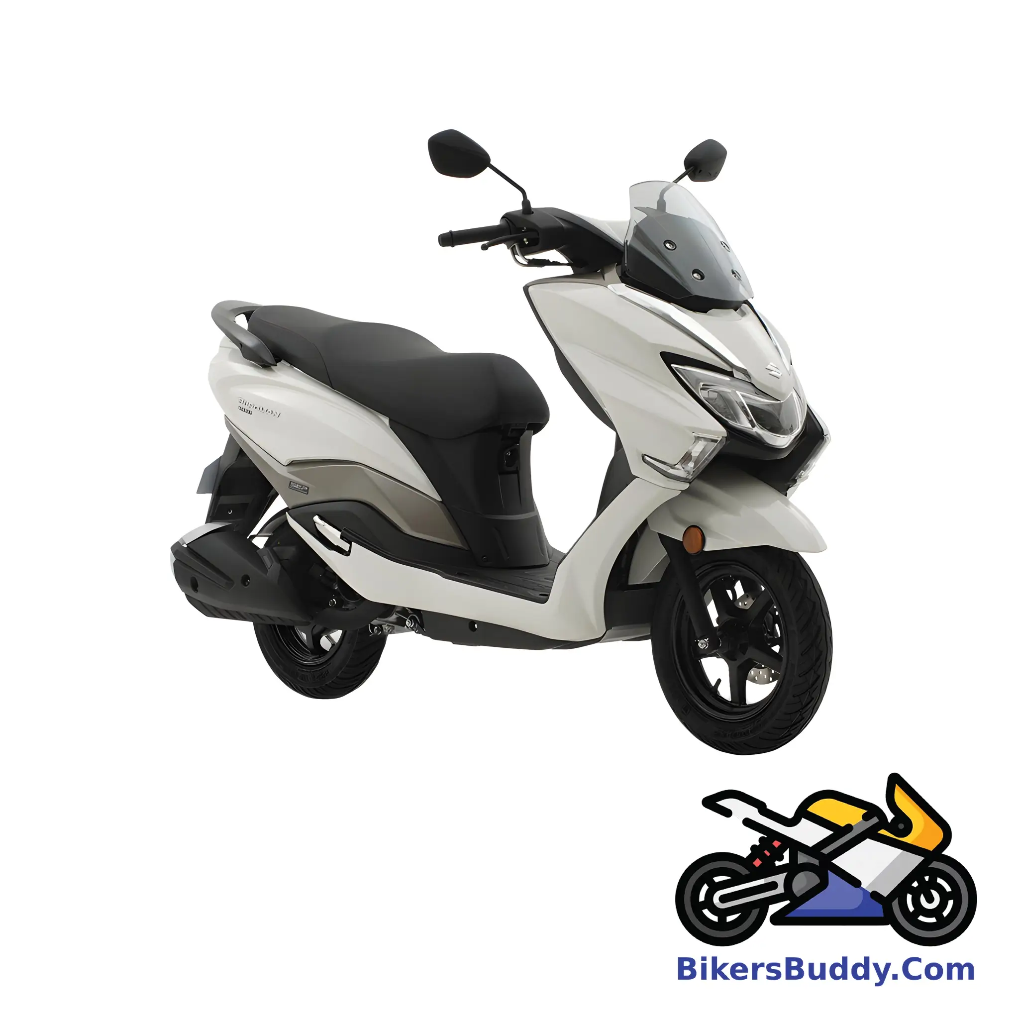 White Suzuki Burgman 125