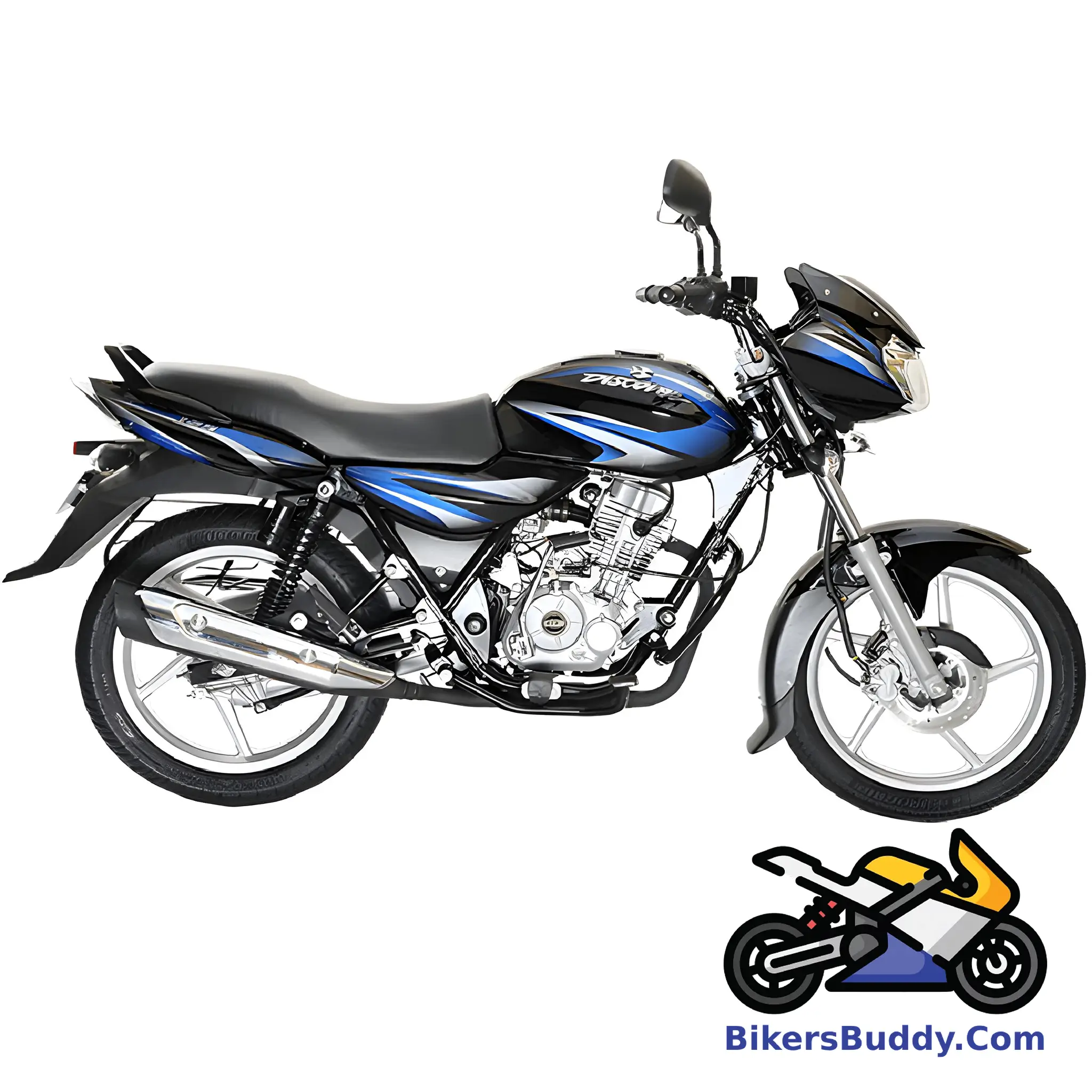 Black nd Blue Bajaj Discover 125 Drum