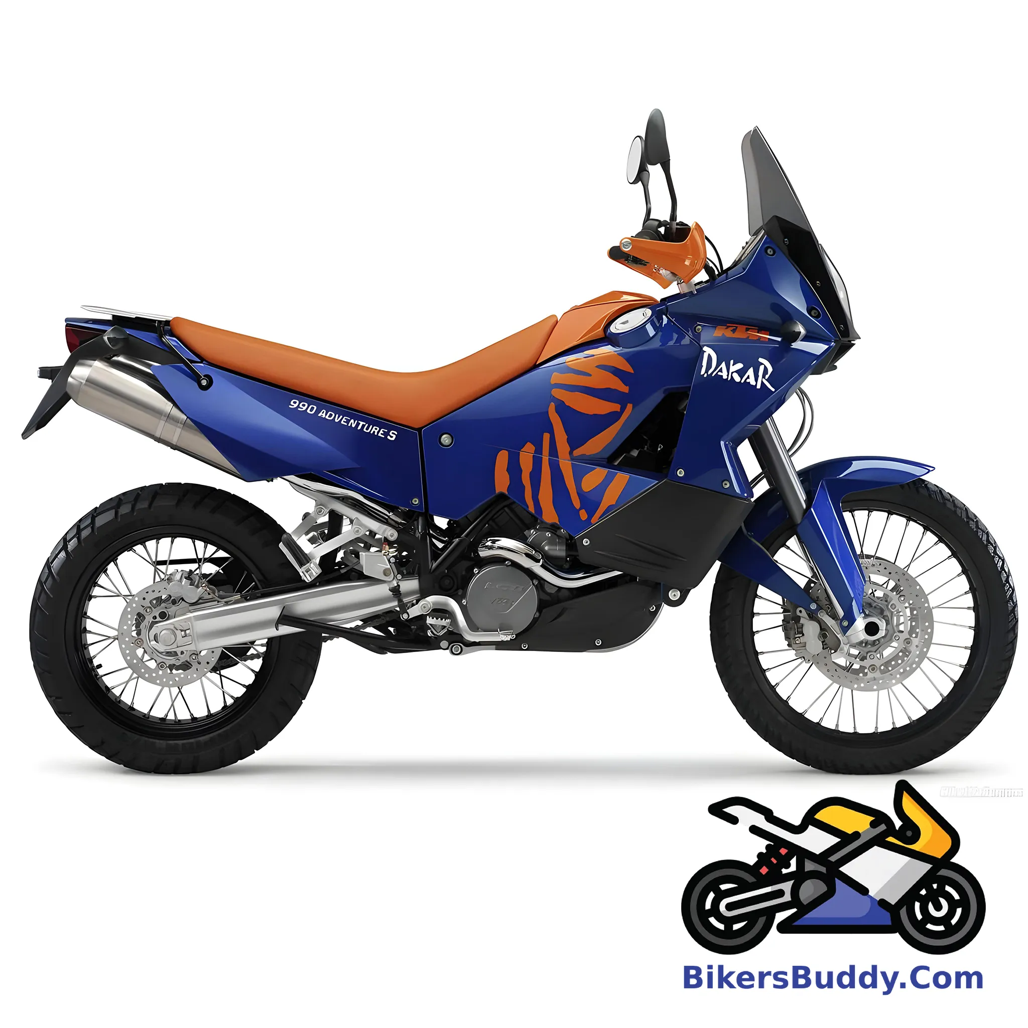 Orange and matt Blue KTM 950 Adventure