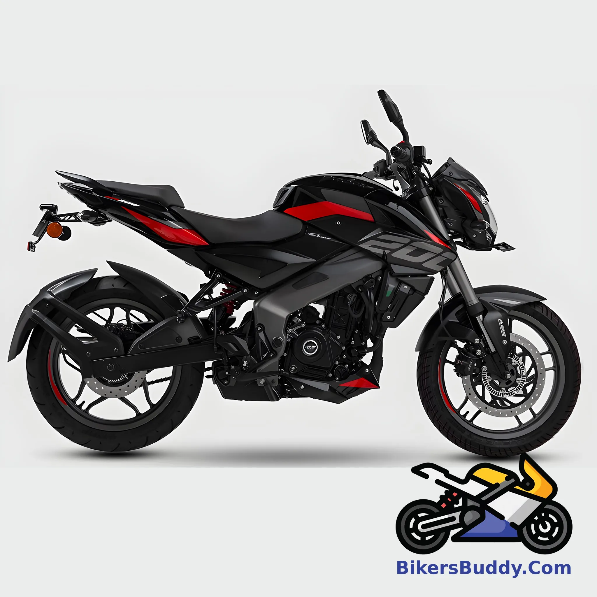 Glossy Ebony Black Bajaj Pulsar 200 NS FI