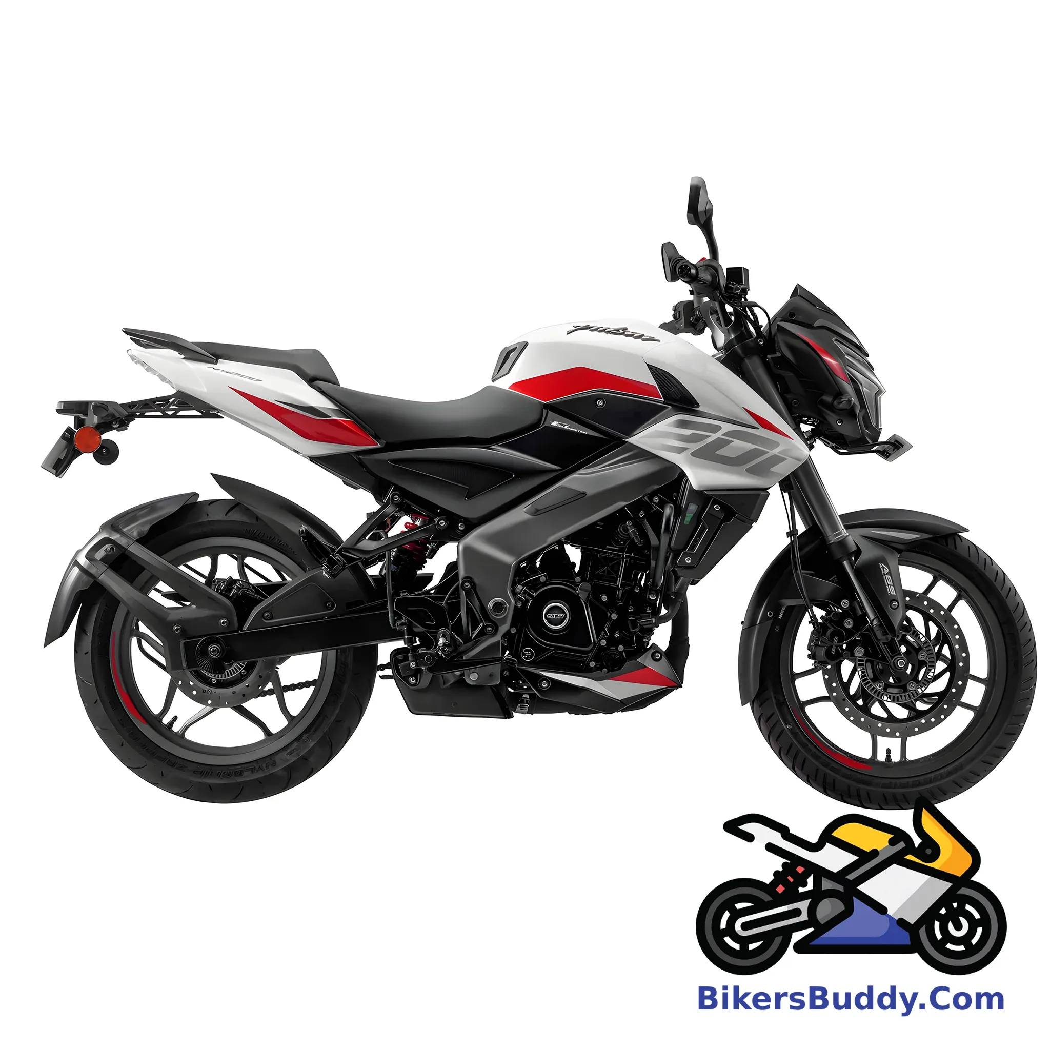 Metallic Pearl White Bajaj Pulsar 200 NS FI