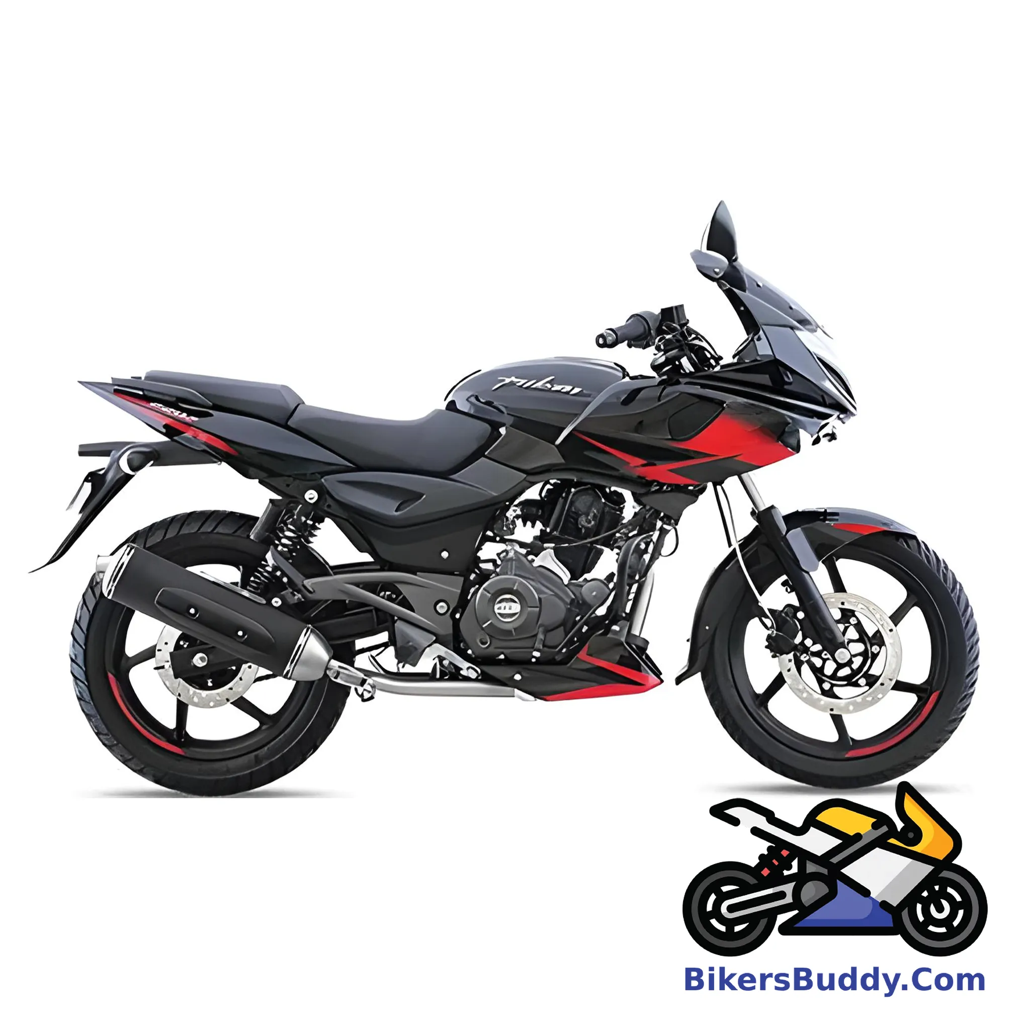 Black and Red Bajaj Pulsar 220F